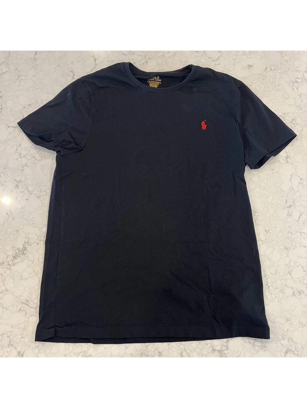 Polo Ralph Lauren Custom Slim Fit Black Tee T-shirt Red Pony XL Worn once